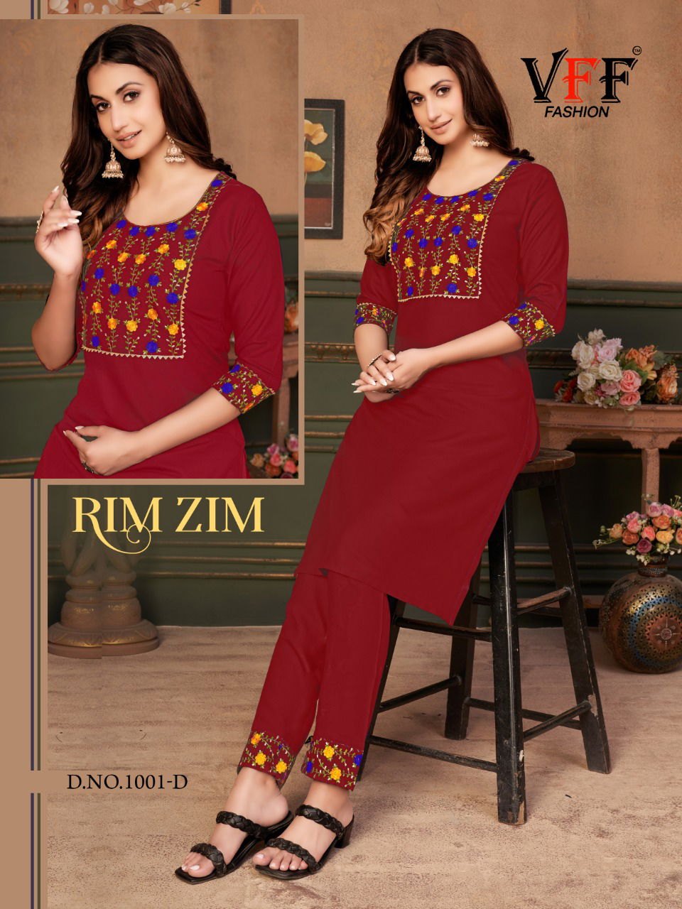 Vff Rim Zim Cotton Embroidery Casual Daily Wear Kurti Collection